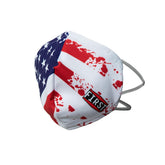 2-Ply Distressed USA Flag Reusable Non-Medical Breathable & Elastic Ear Bands Face Masks (5-Pcs Pack) Face Mask First Manufacturing Company