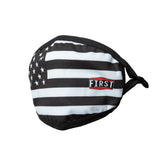 3-Ply Black/White USA Flag Reusable Non-Medical Breathable & adjustable Ear Loops Face Masks (5-Pcs Pack) Face Mask First Manufacturing Company