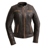 Electra - Women's Leather Motorcycle Jacket Women's Leather Jacket First Manufacturing Company XS