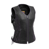 Bandida Women's Motorcycle Leather Vest Women's Leather Vest First Manufacturing Company XS Black