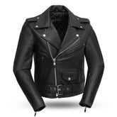 Bikerlicious - Women's Motorcycle Leather Jacket Women's Leather Jacket First Manufacturing Company XS Black