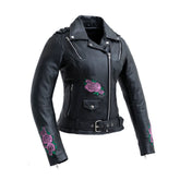 Bloom - Women's Motorcycle Leather Jacket Women's Leather Jacket First Manufacturing Company XS Black