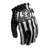 Clutch Men's Motorcycle Leather Gloves Men's Gloves First Manufacturing Company Black and White USA Flag S