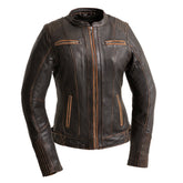 Electra - Women's Motorcycle Leather Jacket Women's Leather Jacket First Manufacturing Company XS
