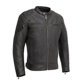 Grand Prix - Men's Leather Motorcycle Jacket Men's Leather Jacket First Manufacturing Company Black S
