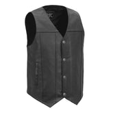 Gun Runner Men's Motorcycle Western Style Leather Vest Men's Leather Vest First Manufacturing Company S Black