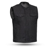 Haywood Men's Motorcycle Denim Vest Men's Denim Vest First Manufacturing Company S
