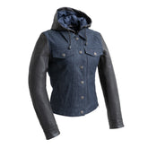 Holli - Motorcycle Denim/Leather Jacket Garage Sale First Manufacturing Company XS Black