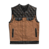 Hunt Club Motorcycle Leather Canvas Vest Men's Canvas Vests First Manufacturing Company S Canvas