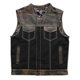 Infantry Motorcycle Leather Canvas Vest Factory Customs First Manufacturing Company S