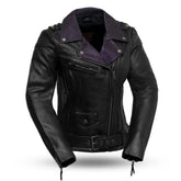 Iris - Women's Motorcycle Leather Jacket Women's Leather Jacket First Manufacturing Company XS Black
