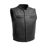Lowrider Men's Motorcycle Leather Vest Men's Leather Vest First Manufacturing Company S Black