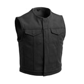 Lowside Men's Motorcycle Canvas Vest Men's Canvas Vests First Manufacturing Company XS Black