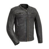 Nemesis Men's Motorcycle Leather Jacket Men's Leather Jacket First Manufacturing Company Black S