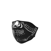 Neoprene Half Face Inverse Skull Riding Mask Face Mask First Manufacturing Company White & Black