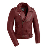 Popstar - Women's Motorcycle Leather Jacket Women's Leather Jacket First Manufacturing Company XS Oxblood