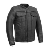 Raider Men's Motorcycle Leather Jacket Men's Leather Jacket First Manufacturing Company Black S