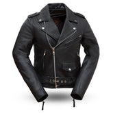 Rockstar - Women's Motorcycle Leather Jacket Women's Leather Jacket First Manufacturing Company XS Black