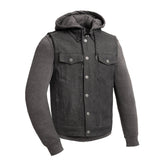 Rook - Men's Motorcycle Denim Vest Men's Denim Vest GARAGE SALE S Gray Sweatshirt