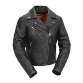 Scarlett Star Motorcycle Leather Jacket Women's Leather Jacket First Manufacturing Company XS Black