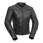 Speed Queen - Womens Motorcycle Leather Jacket Garage Sale First Manufacturing Company XS Black