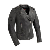 Tantrum Motorcycle Leather Jacket Women's Leather Jacket First Manufacturing Company S Black