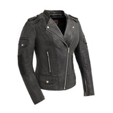 Tantrum - Women's Motorcycle Leather Jacket Women's Leather Jacket First Manufacturing Company S Black