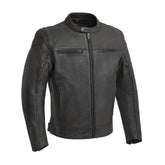 Top Performer Men's Motorcycle Leather Jacket Men's Leather Jacket First Manufacturing Company S Black