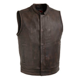 Top Rocker Men's Motorcycle Leather Vest Men's Leather Vest First Manufacturing Company Copper XS