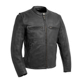 Turbine Men's Motorcycle Perforated Leather Jacket Men's Leather Jacket First Manufacturing Company Black XXS