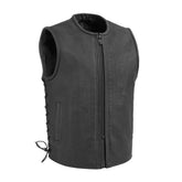 Venom Men's Motorcycle Leather Vest Men's Leather Vest First Manufacturing Company S Black