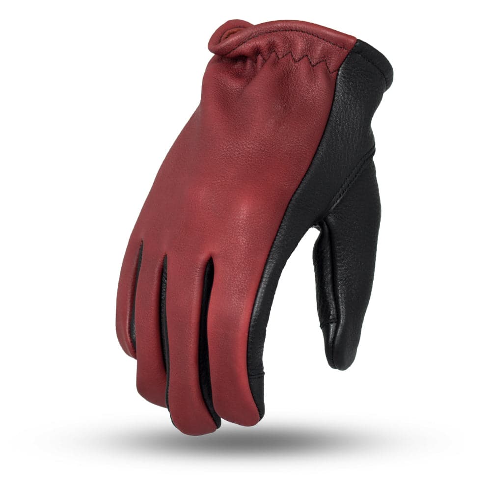 2 Tone Roper Men's Motorcycle Leather Gloves Men's Gloves First Manufacturing Company Oxblood/Black XS 