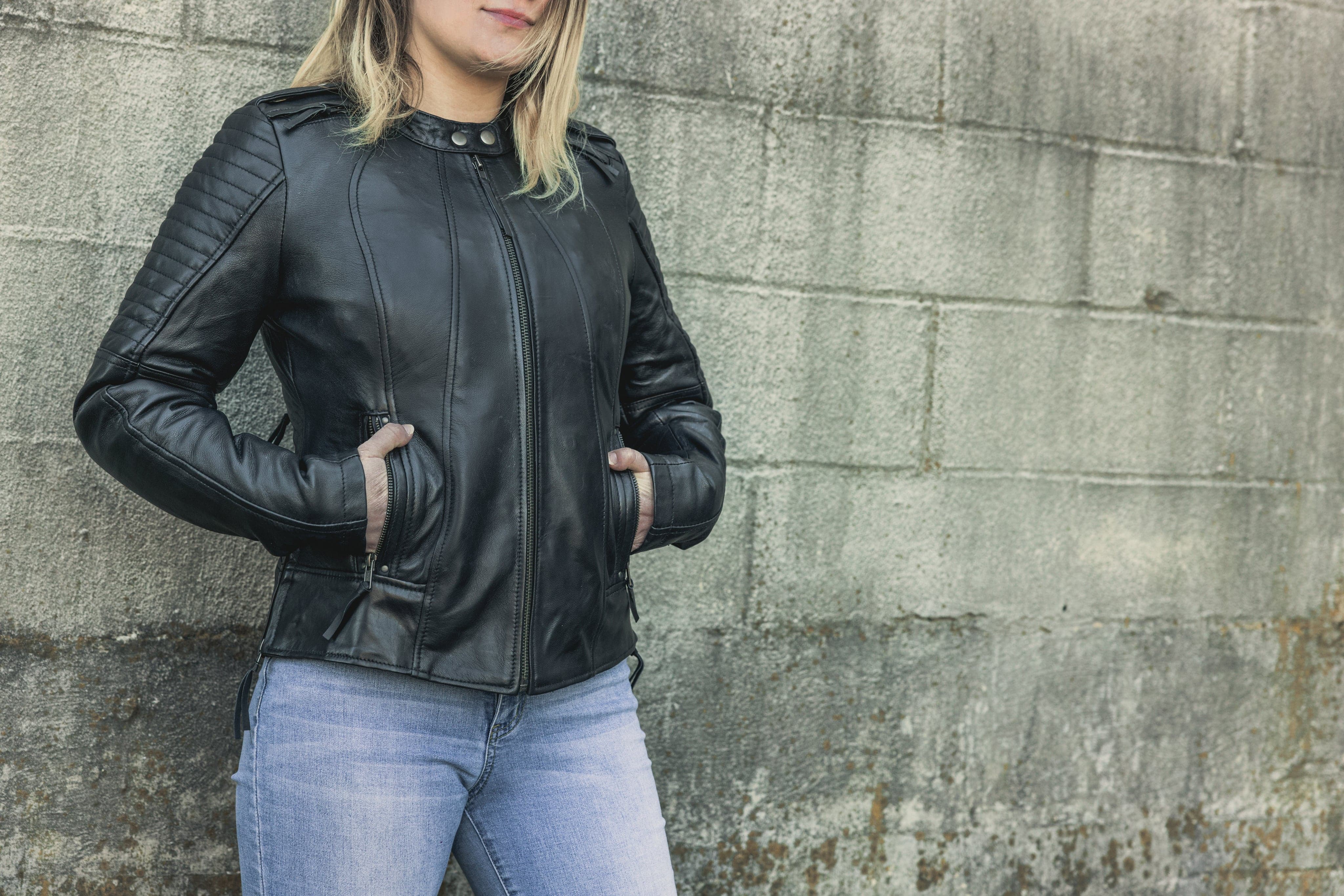 Biker - Women's Leather Motorcycle Jacket Women's Leather Jacket First Manufacturing Company   