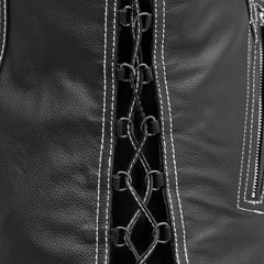 Cindy Women's Leather Motorcycle Vest - White Women's Leather Vest First Manufacturing Company   