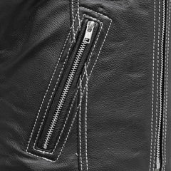 Cindy Women's Leather Motorcycle Vest - White Women's Leather Vest First Manufacturing Company   