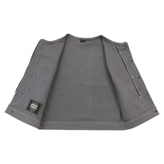 Lowside Men's Motorcycle Canvas Vest (Gray)