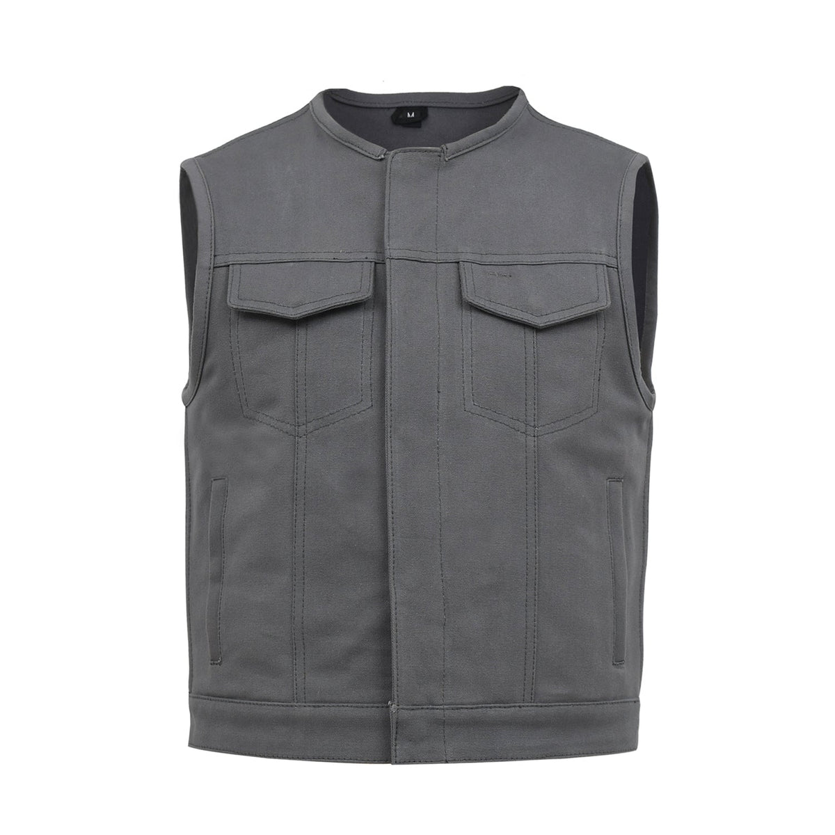 Lowside Men's Motorcycle Canvas Vest (Gray)