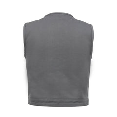 Lowside Men's Motorcycle Canvas Vest (Gray)