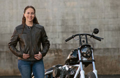 Trickster Motorcycle Leather Jacket Women's Leather Jacket First Manufacturing Company   