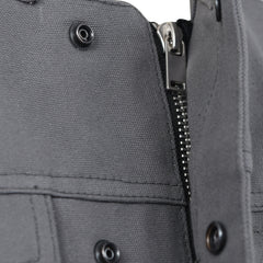 Lowside Men's Motorcycle Canvas Vest (Gray)