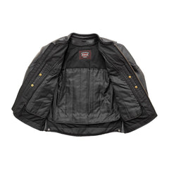 Chaos - Men's Leather Motorcycle Jacket Men's Leather Jacket First Manufacturing Company   