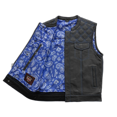 Downside Men's Motorcycle Leather Vest Men's Leather Vest First Manufacturing Company   