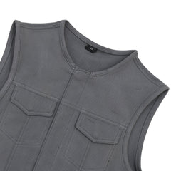Lowside Men's Motorcycle Canvas Vest (Gray)