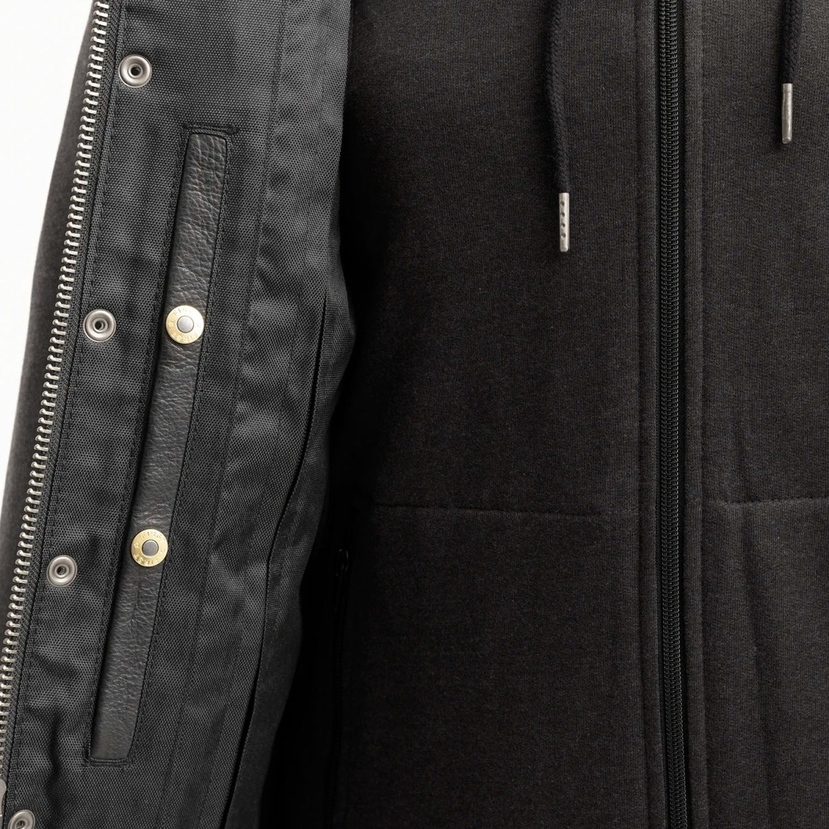 Kent Men's Motorcycle Leather Vest and Hoodie Garage Sale GARAGE SALE   