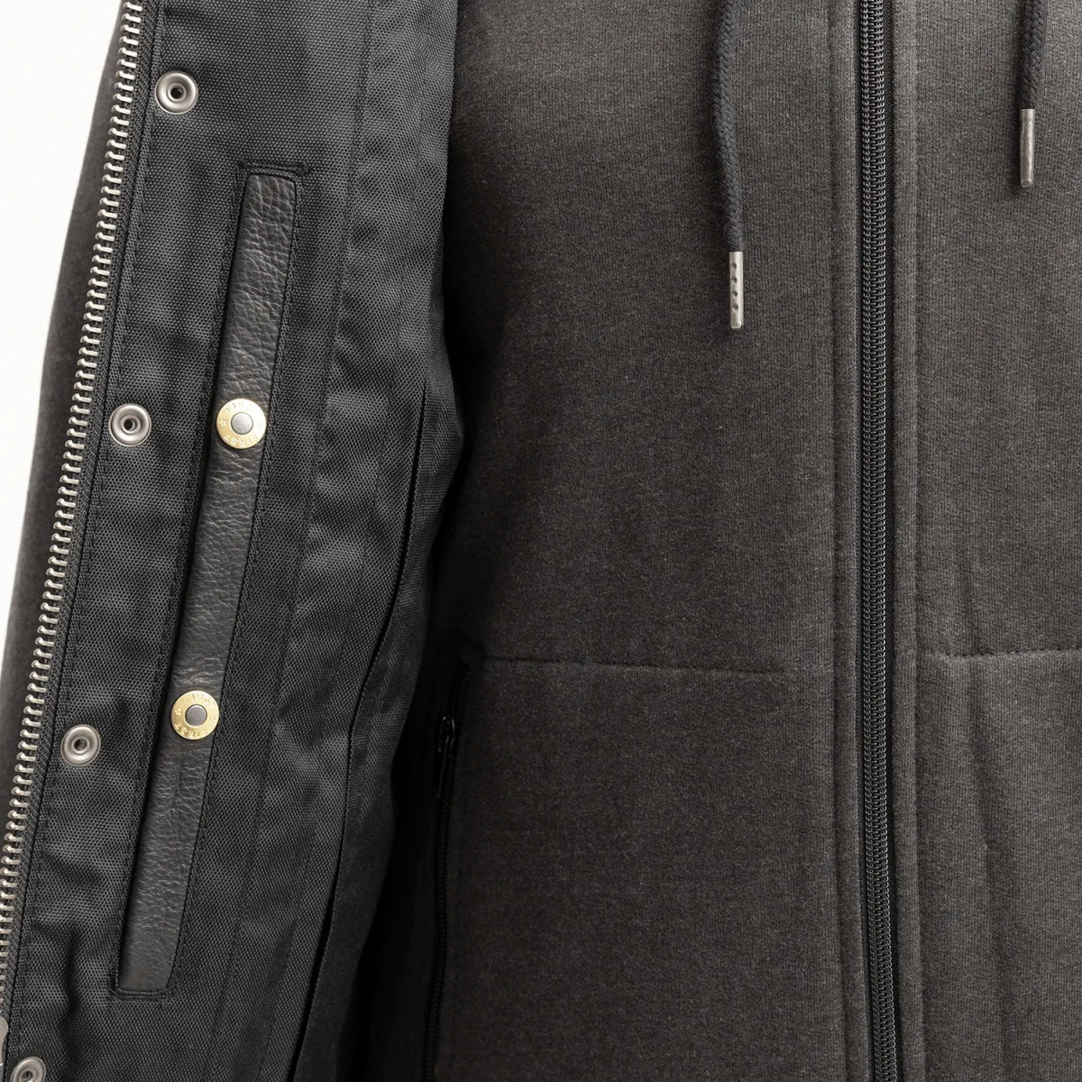 Kent Men's Motorcycle Leather Vest and Hoodie Garage Sale GARAGE SALE   