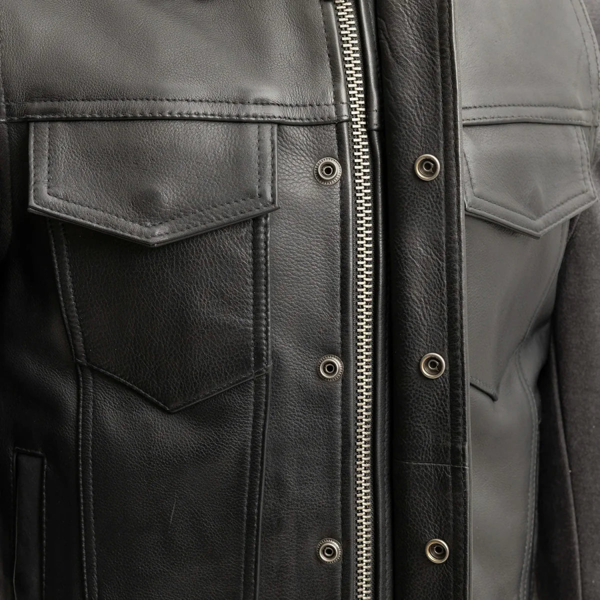 Kent Men's Motorcycle Leather Vest and Hoodie Garage Sale GARAGE SALE   