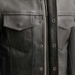 Kent Men's Motorcycle Leather Vest and Hoodie Garage Sale GARAGE SALE   
