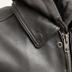 Kent Men's Motorcycle Leather Vest and Hoodie Garage Sale GARAGE SALE   