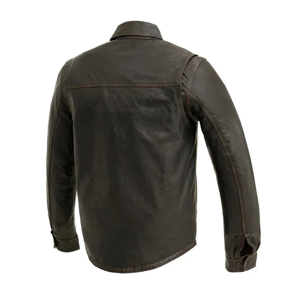 Maduro - Men's Motorcycle Leather Shirt Men's Shirt First Manufacturing Company S Black 