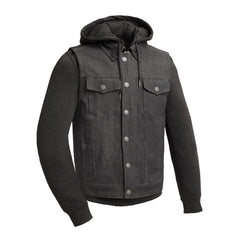Rook - Men's Motorcycle Denim Vest Men's Denim Vest GARAGE SALE S Black Sweatshirt 